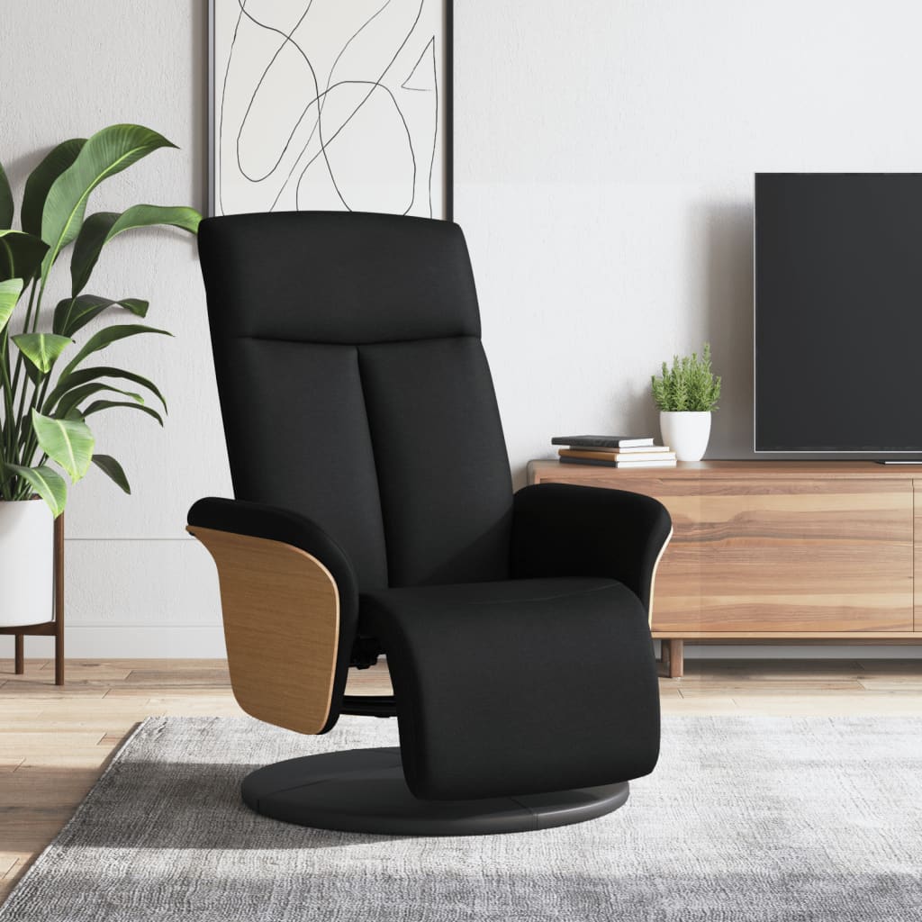vidaXL Relaxsessel mit Fußteil Schwarz Stoff