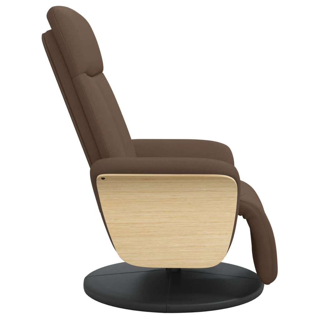 vidaXL Relaxsessel mit Fußteil Braun Stoff