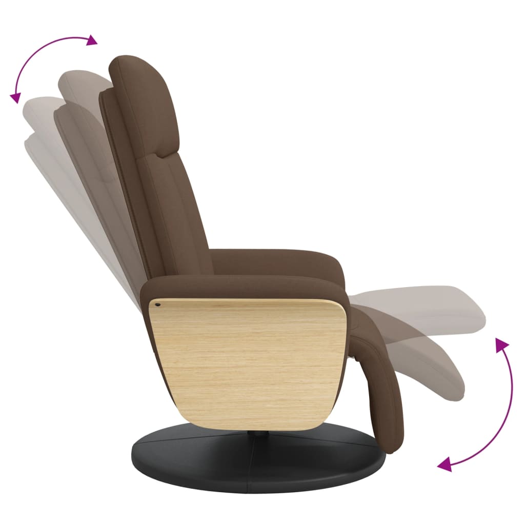 vidaXL Relaxsessel mit Fußteil Braun Stoff
