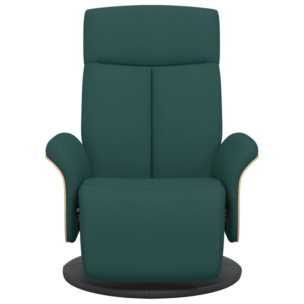 vidaXL Fauteuil relax avec repose-pied Tissu vert foncé