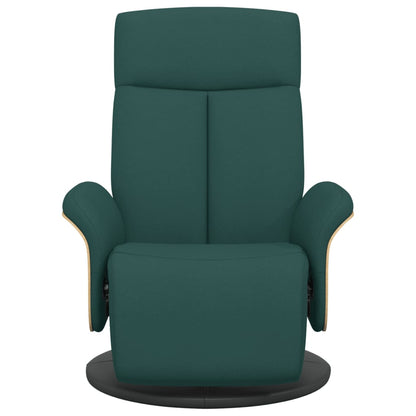 vidaXL Fauteuil relax avec repose-pied Tissu vert foncé