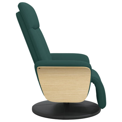 vidaXL Fauteuil relax avec repose-pied Tissu vert foncé