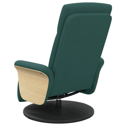 vidaXL Fauteuil relax avec repose-pied Tissu vert foncé
