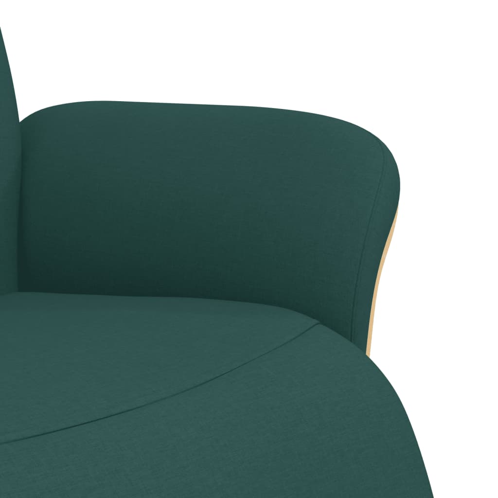 vidaXL Fauteuil relax avec repose-pied Tissu vert foncé