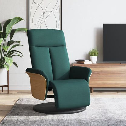 vidaXL Fauteuil relax avec repose-pied Tissu vert foncé