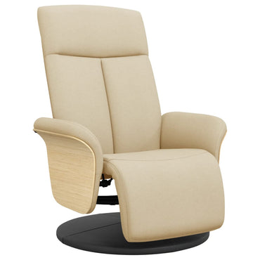 vidaXL Relaxsessel mit Fußteil Creme Stoff