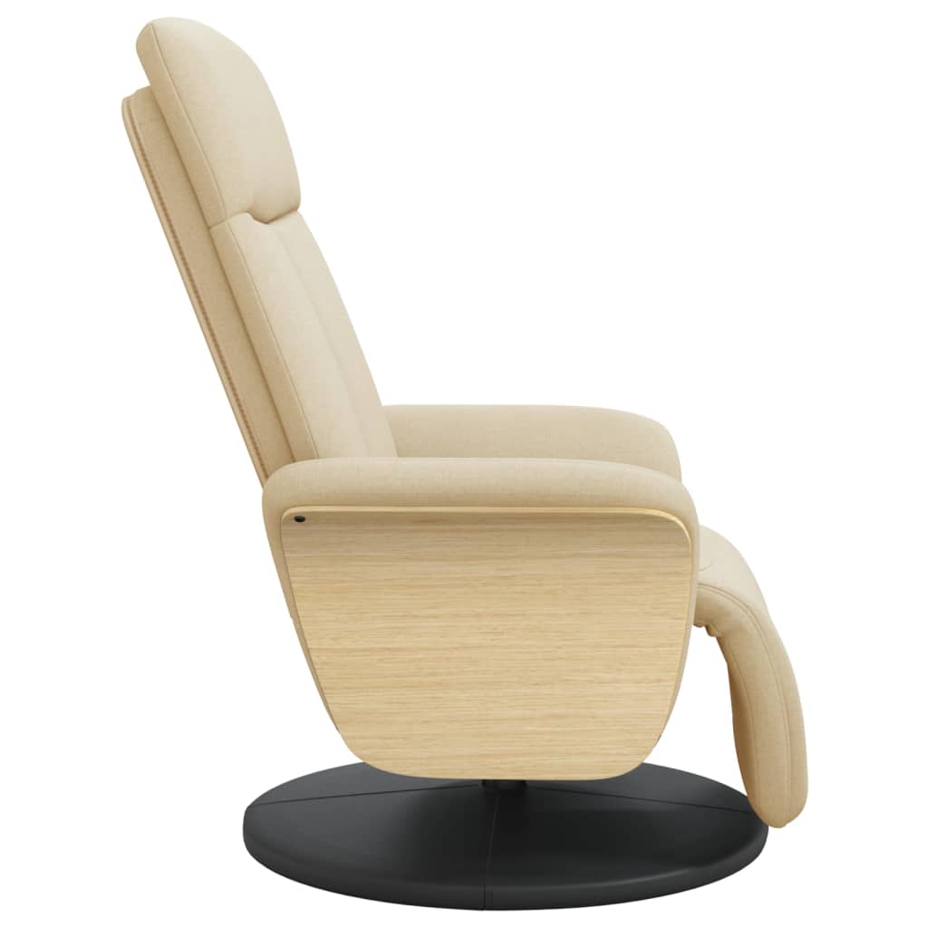 vidaXL Relaxsessel mit Fußteil Creme Stoff