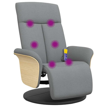 vidaXL Fauteuil de massage avec repose-pied Tissu Gris clair