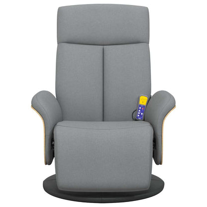 vidaXL Fauteuil de massage avec repose-pied Tissu Gris clair