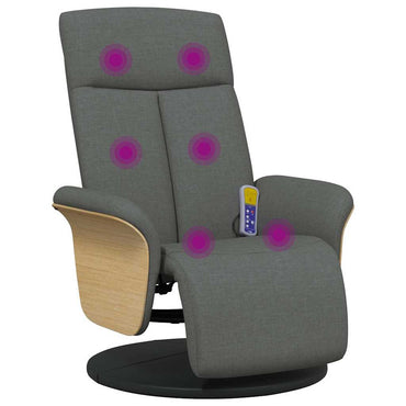 vidaXL Massagesessel mit Fußteil Dunkelgrau Stoff