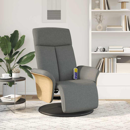 vidaXL Massagesessel mit Fußteil Dunkelgrau Stoff