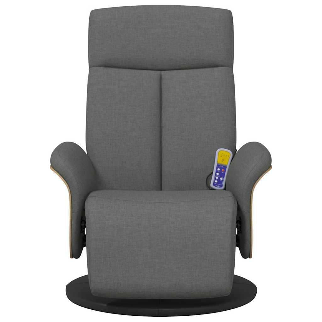 vidaXL Massagesessel mit Fußteil Dunkelgrau Stoff