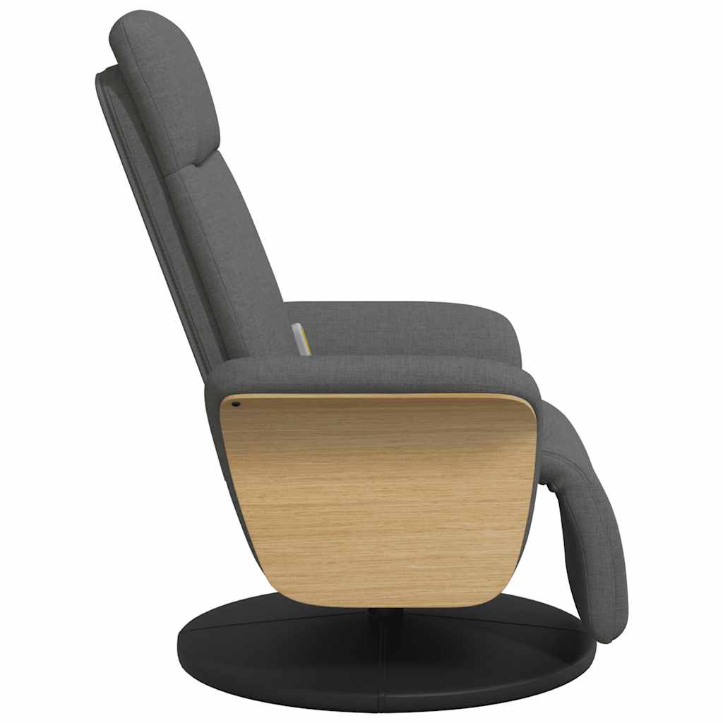 vidaXL Massagesessel mit Fußteil Dunkelgrau Stoff
