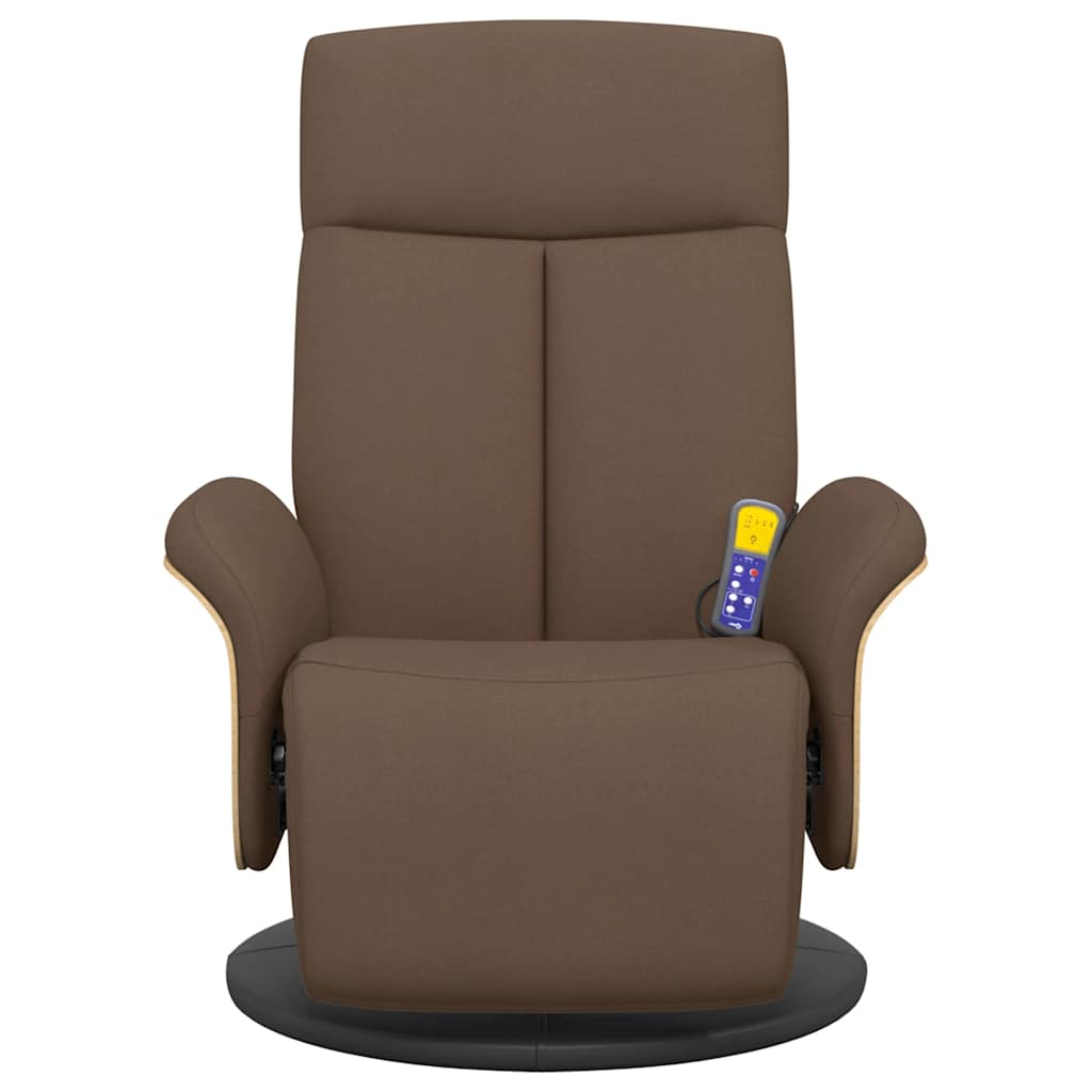 vidaXL Massagesessel mit Fußteil Braun Stoff