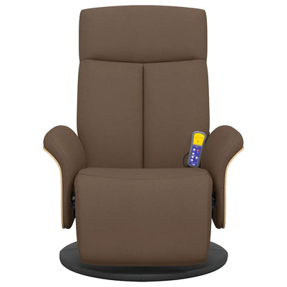 vidaXL Massagesessel mit Fußteil Braun Stoff