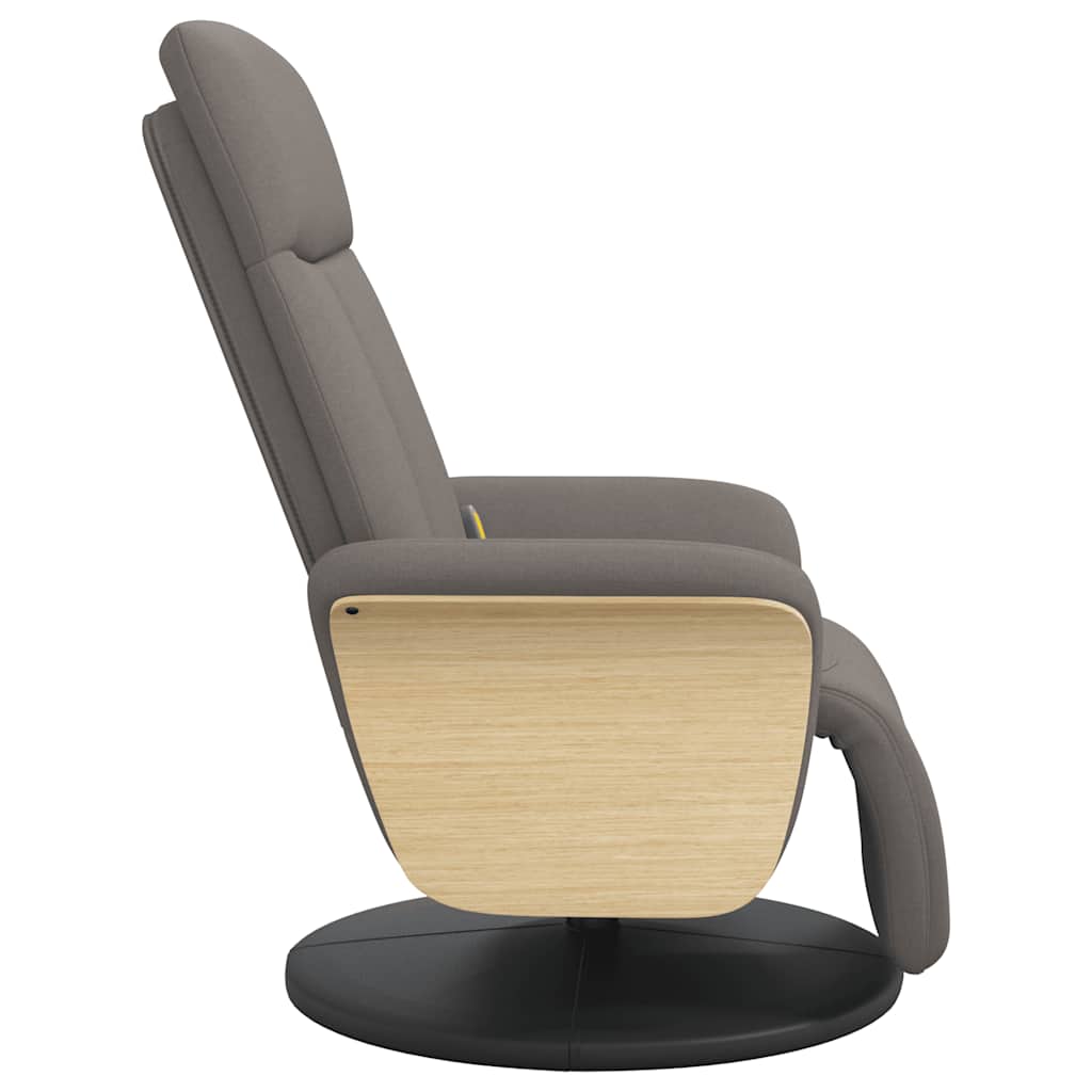 Fauteuil de massage avec repose-pieds taupe en tissu vidaXL