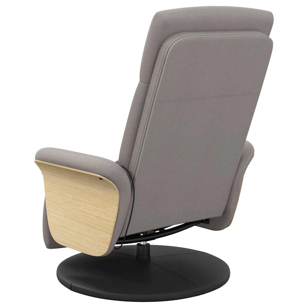 Fauteuil de massage avec repose-pieds taupe en tissu vidaXL