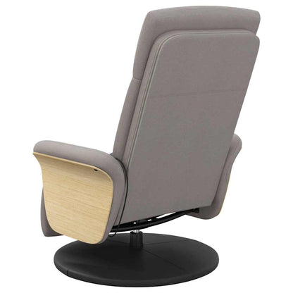 Fauteuil de massage avec repose-pieds taupe en tissu vidaXL