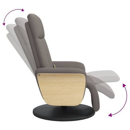 Fauteuil de massage avec repose-pieds taupe en tissu vidaXL