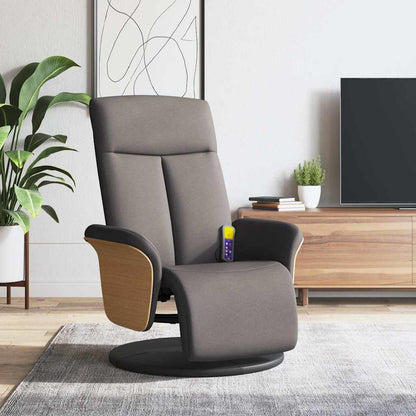 Fauteuil de massage avec repose-pieds taupe en tissu vidaXL
