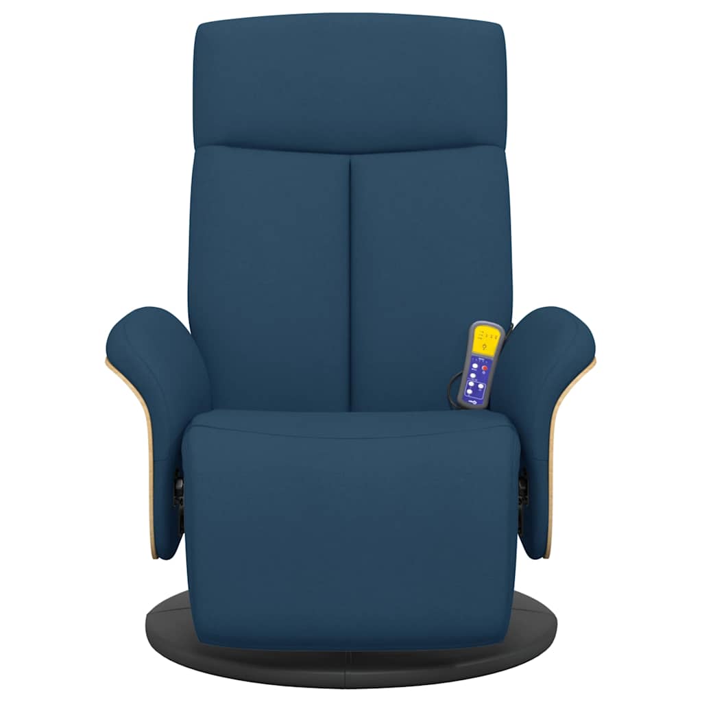 vidaXL Massagesessel mit Fußteil Blau Stoff