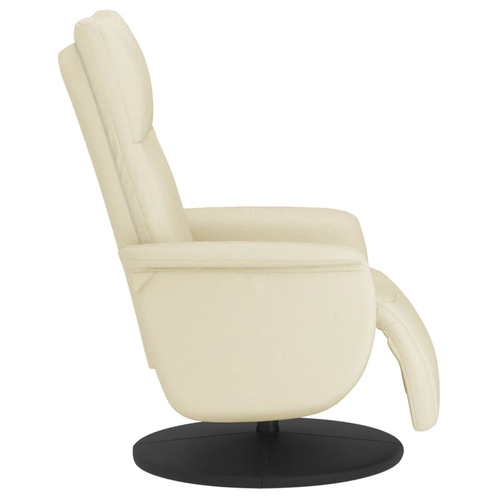 vidaXL Relaxsessel mit Fußteil Creme Kunstleder