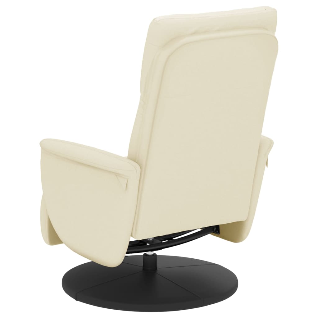 vidaXL Relaxsessel mit Fußteil Creme Kunstleder