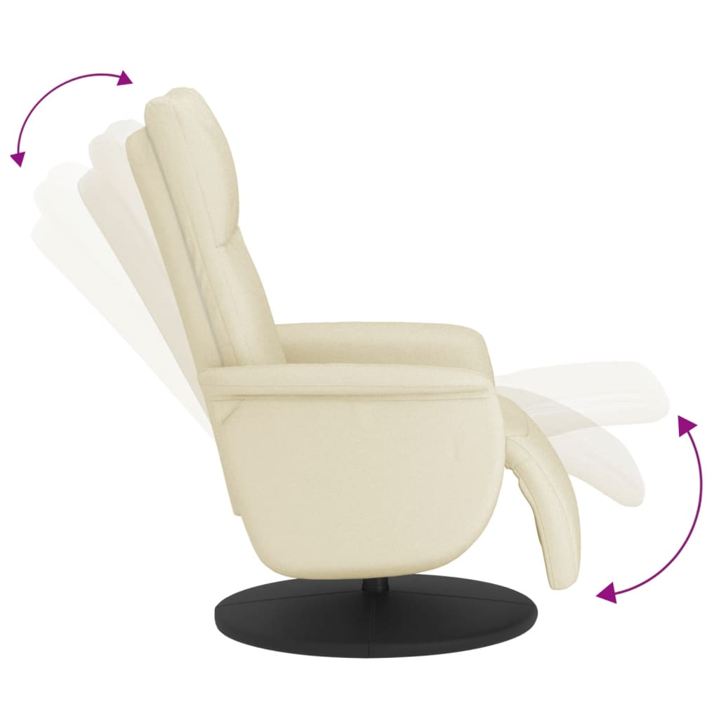 vidaXL Relaxsessel mit Fußteil Creme Kunstleder