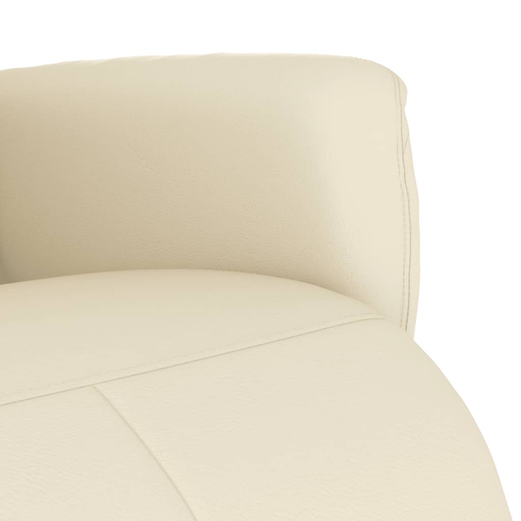 vidaXL Relaxsessel mit Fußteil Creme Kunstleder