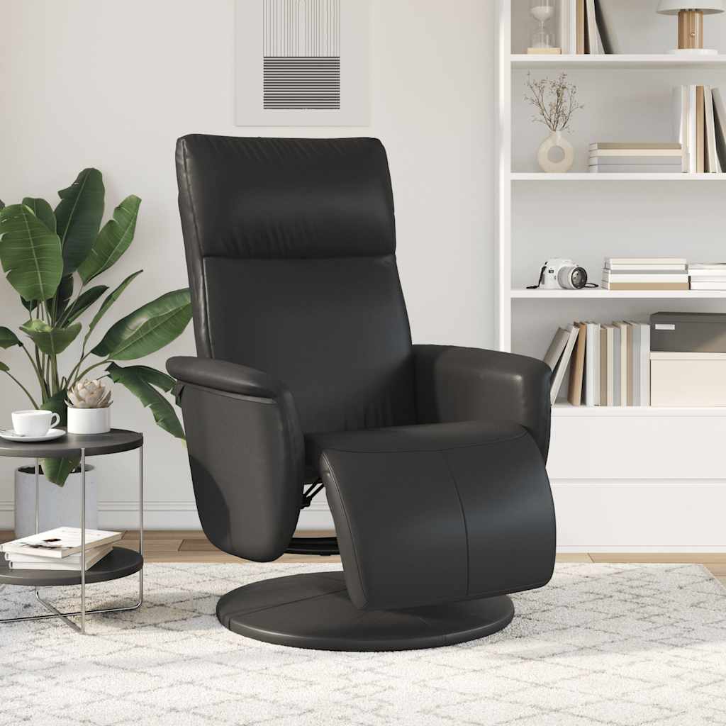 vidaXL Relaxsessel mit Fußteil Schwarz Kunstleder