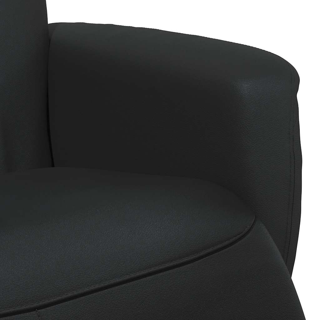 vidaXL Relaxsessel mit Fußteil Schwarz Kunstleder