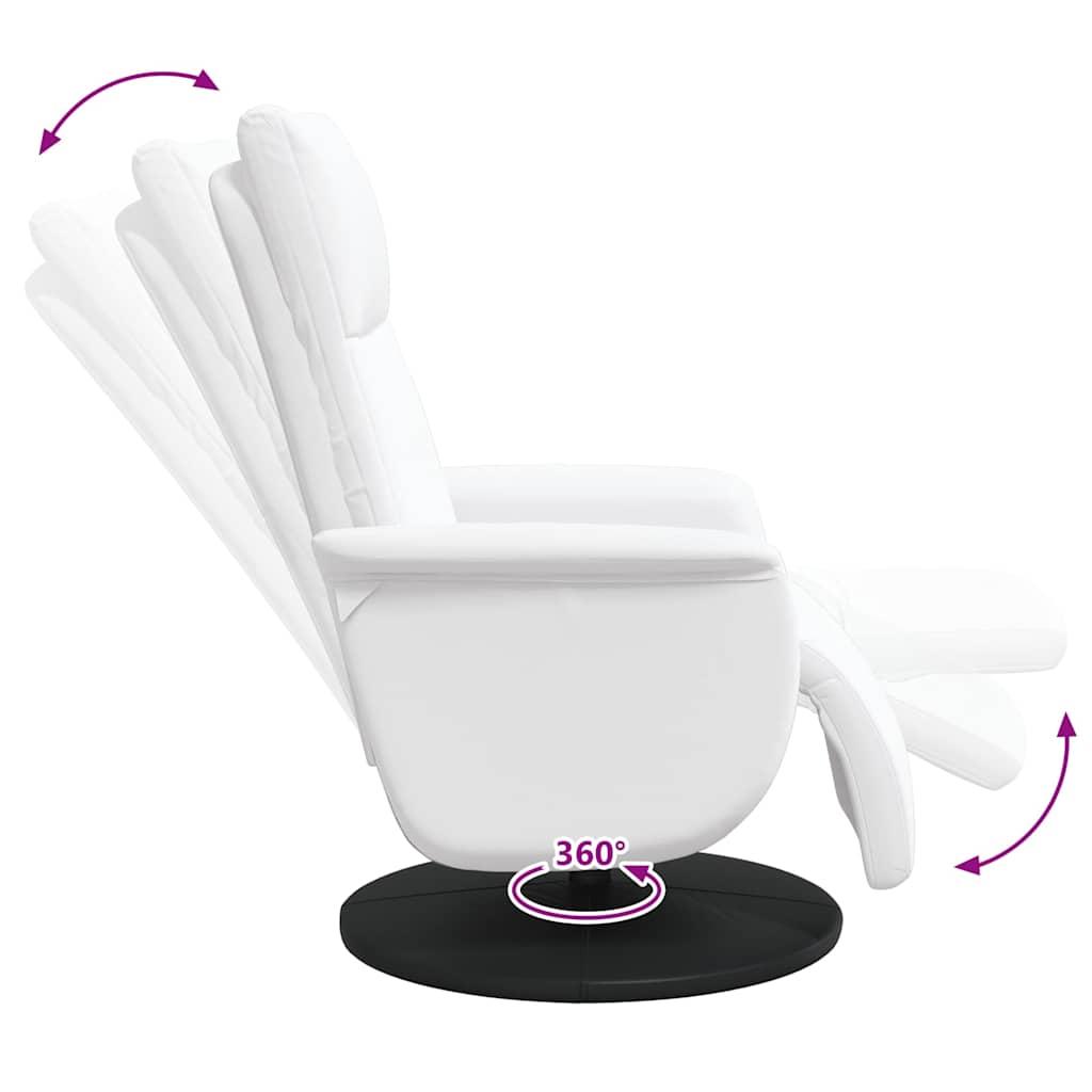 vidaXL Fauteuil relax avec repose-pieds blanc similicuir
