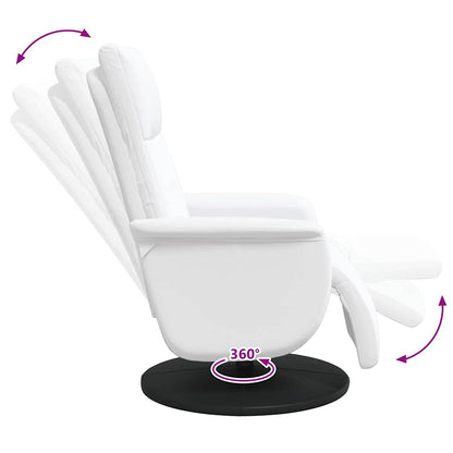 vidaXL Fauteuil relax avec repose-pieds blanc similicuir