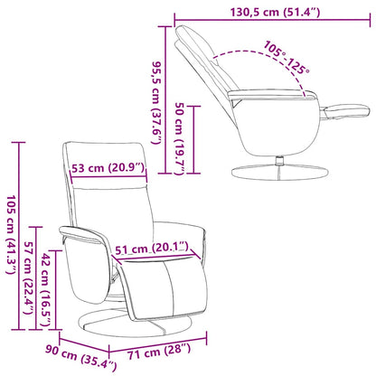 vidaXL Fauteuil relax avec repose-pieds blanc similicuir