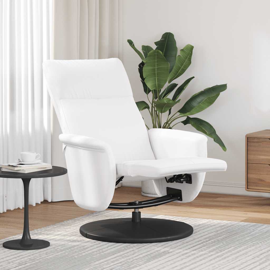 vidaXL Fauteuil relax avec repose-pieds blanc similicuir