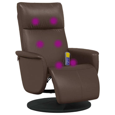 vidaXL Massagesessel mit Fußteil Braun Kunstleder