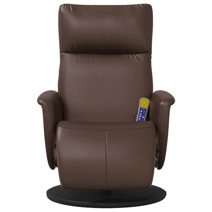 vidaXL Fauteuil de massage avec repose-pieds Marron Similicuir