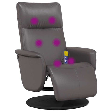 vidaXL Massagesessel mit Fußteil Grau Kunstleder
