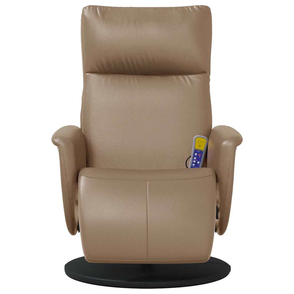 vidaXL Massagesessel mit Fußteil Cappuccino-Braun Kunstleder