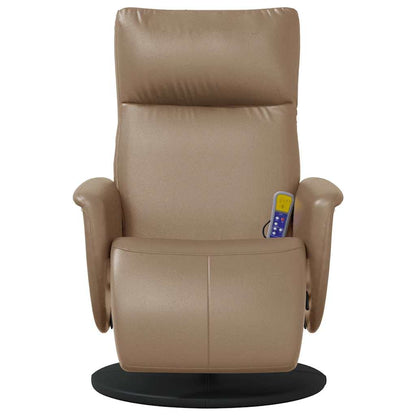 vidaXL Massagesessel mit Fußteil Cappuccino-Braun Kunstleder