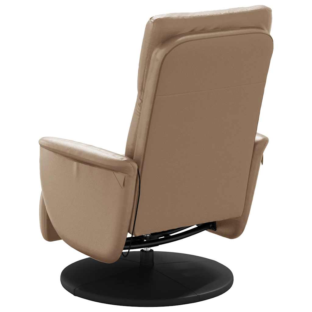 vidaXL Massagesessel mit Fußteil Cappuccino-Braun Kunstleder