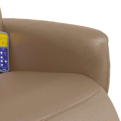 vidaXL Massagesessel mit Fußteil Cappuccino-Braun Kunstleder