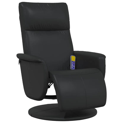 vidaXL Massagesessel mit Fußteil Schwarz Kunstleder