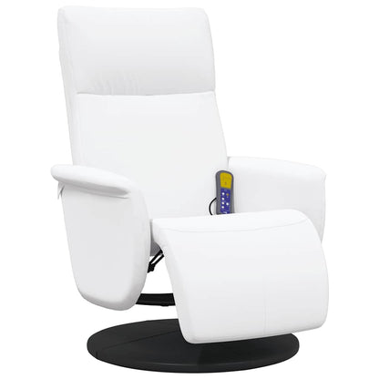 vidaXL Massagesessel mit Fußteil Weiß Kunstleder