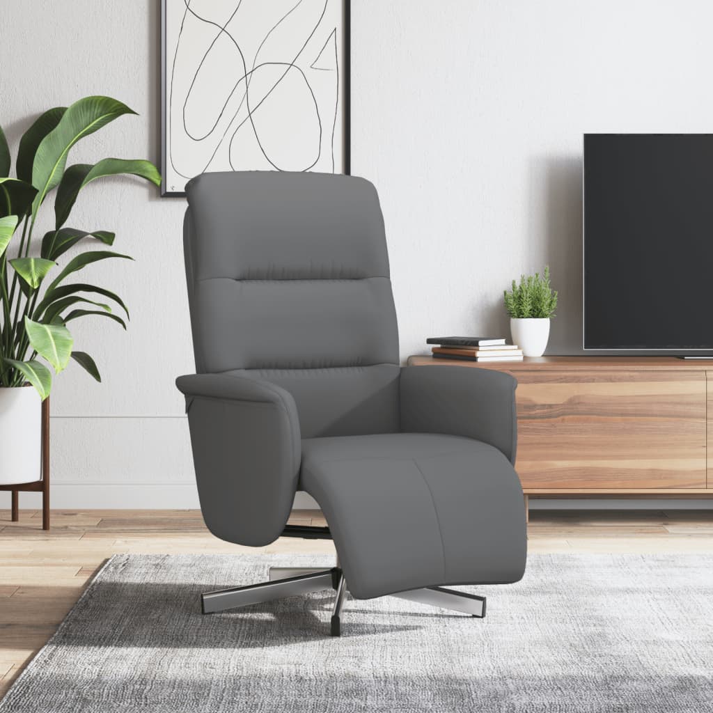 vidaXL Relaxsessel mit Fußteil Dunkelgrau Stoff