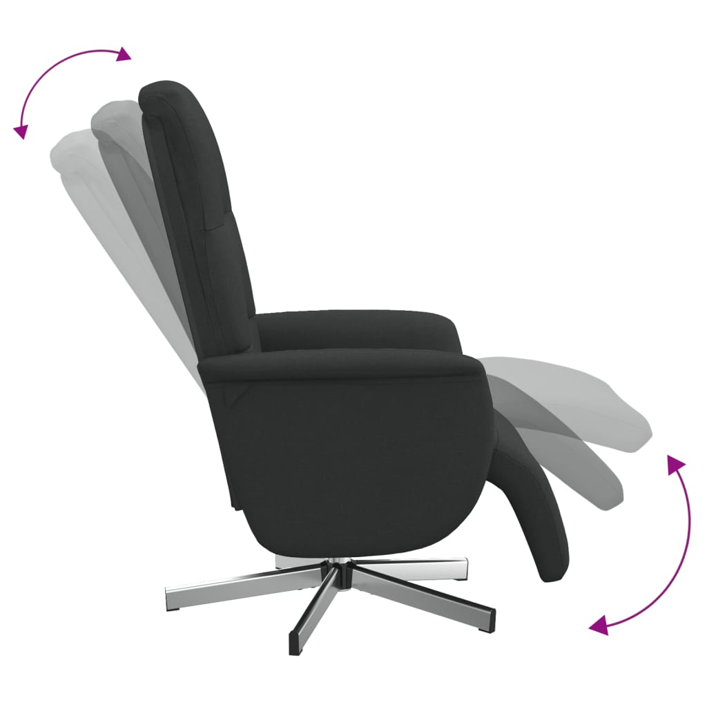 vidaXL Relaxsessel mit Fußteil Schwarz Stoff