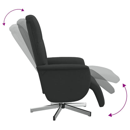 vidaXL Relaxsessel mit Fußteil Schwarz Stoff