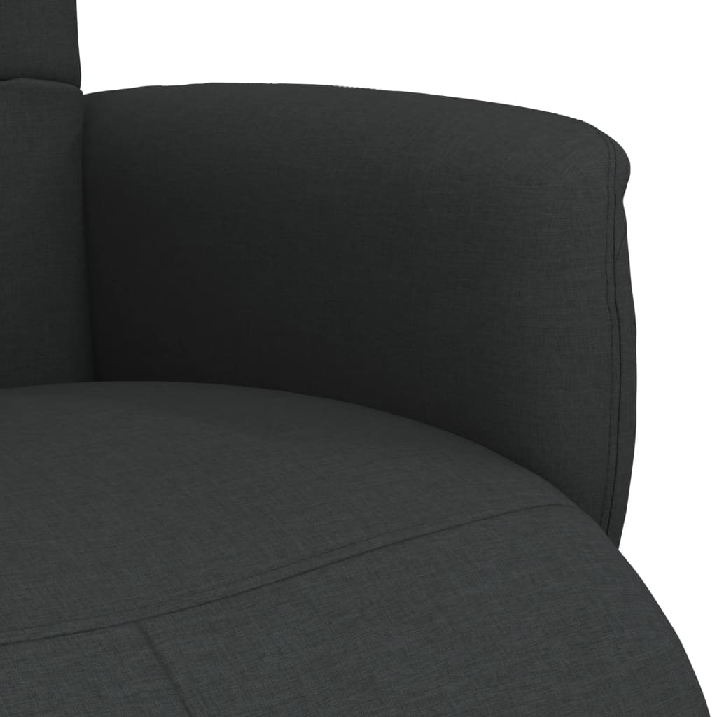vidaXL Relaxsessel mit Fußteil Schwarz Stoff