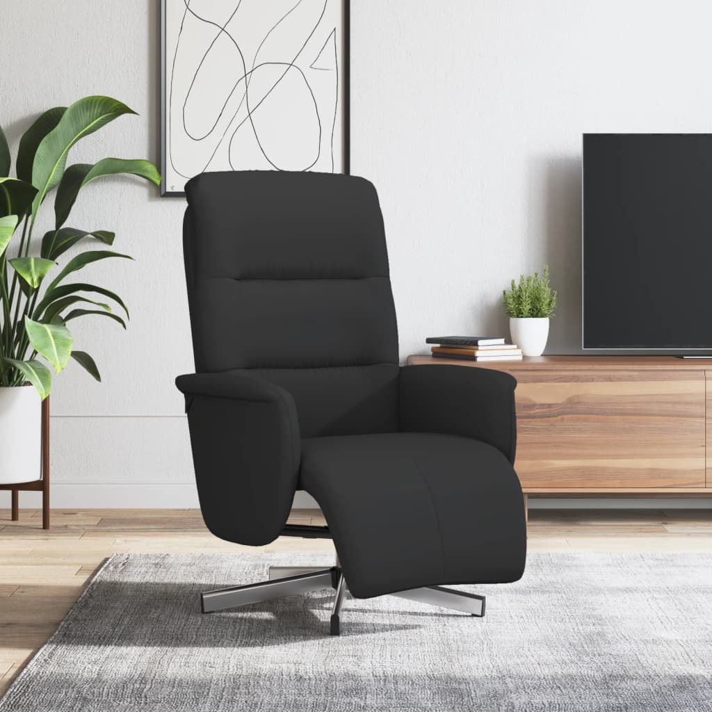 vidaXL Relaxsessel mit Fußteil Schwarz Stoff