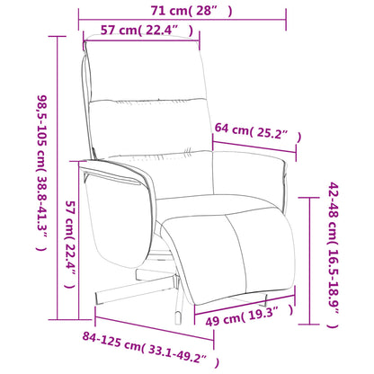 vidaXL Relaxsessel mit Fußteil Braun Stoff